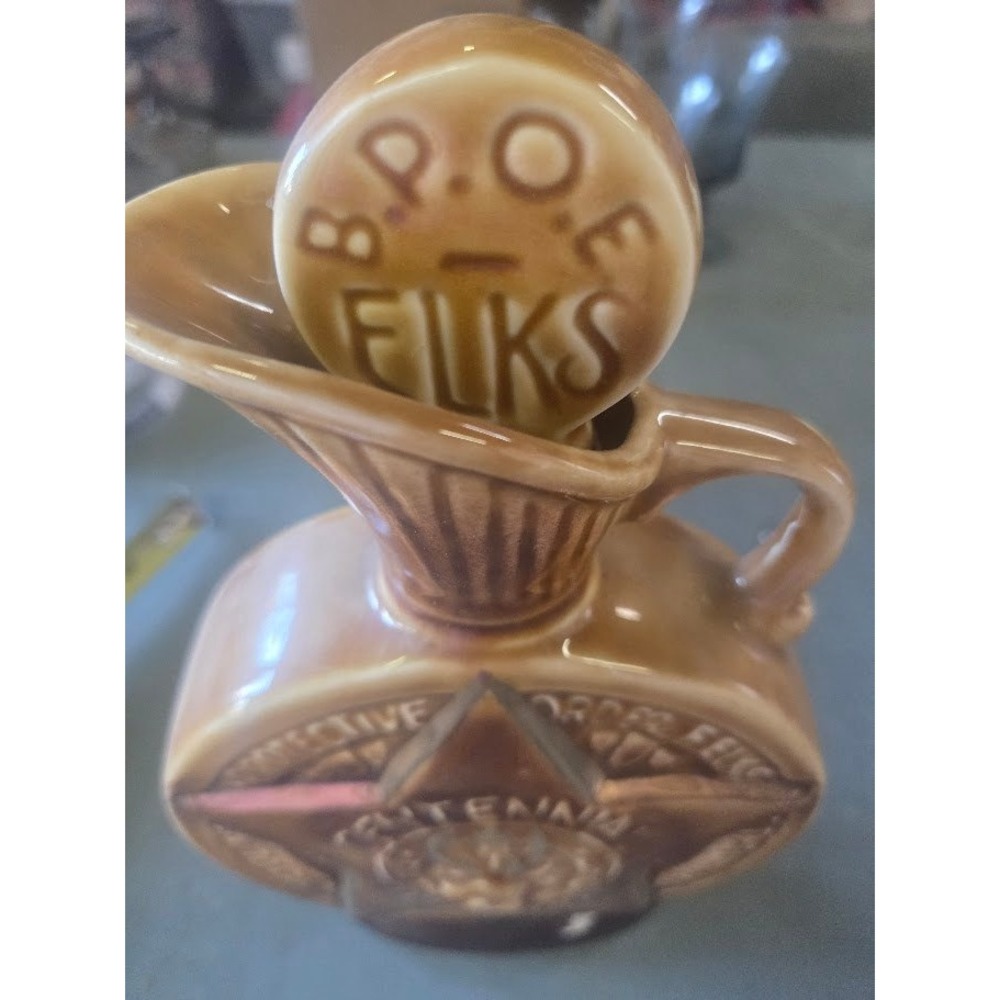 Jim Beam BPOE Elks Centennial 1868-1968 Decanter Regal China Liquor Bottle Empty - Picture 2 of 8